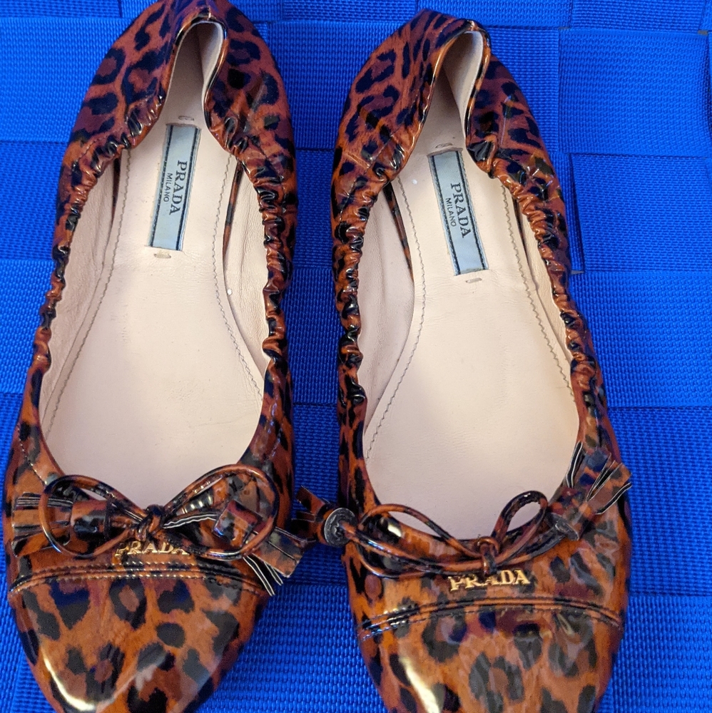 EUC Women's Prada Leopard Ballet Flats